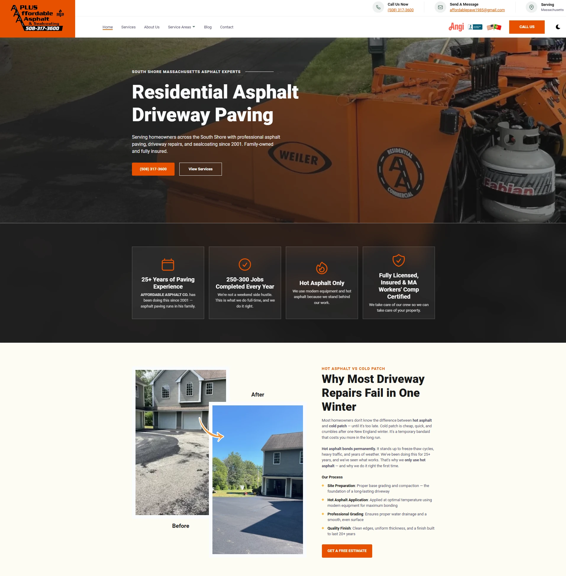 A Plus Affordable Asphalt freshly paved residential driveway